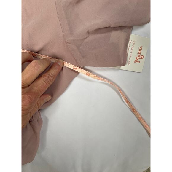 Show Me Your mumu Emily Empire Maxi Dress Neutral Mauve Chiffon Gown Classic - Picture 4 of 5